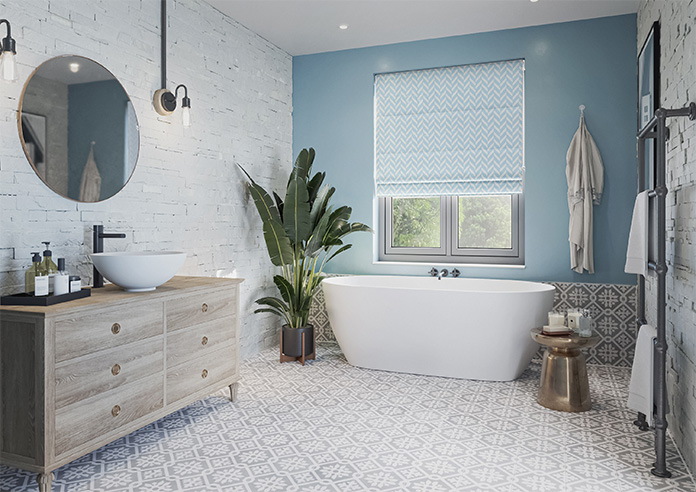 Chevron Stripe, Light Blue - Twist&Fit Roman Blind - Image 6